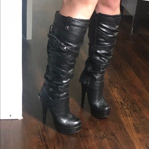 NEW Sizzle Black Heeled Boots